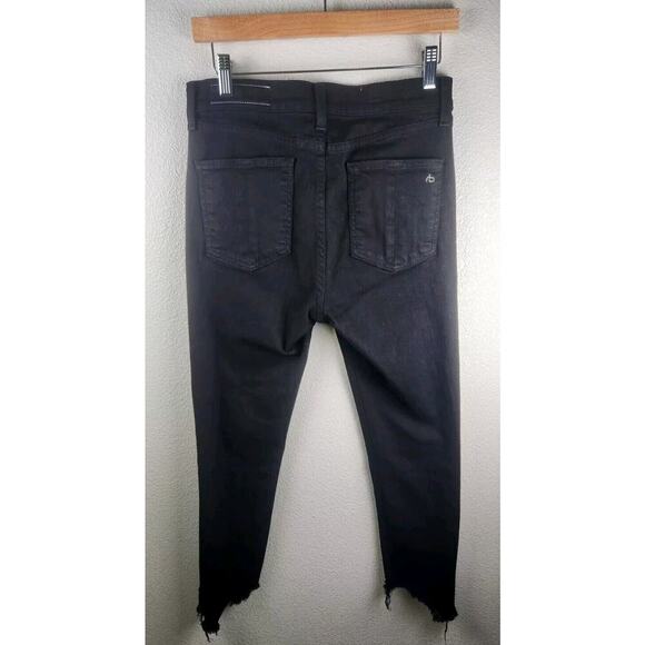 Rag & Bone Jeans Womens 28 Black Hampton Capri Chewed Hem‎ Stretch High Rise - Picture 3 of 9